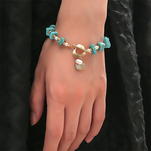 Mint Green jewelry,Heart jewelry,Shell Mint Green Heart Patchwork Bracelet
