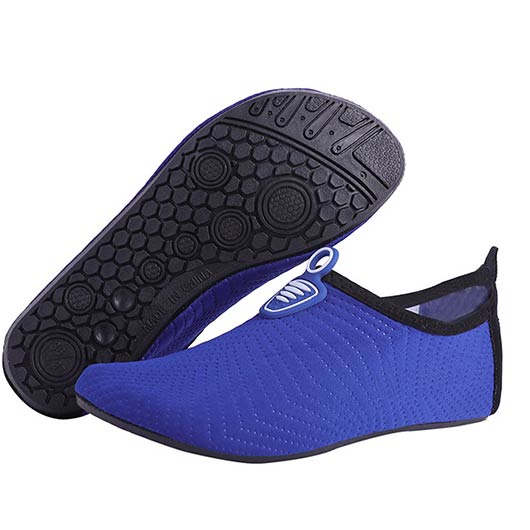 chaussures d'eau imperméables en caoutchouc bleu foncé