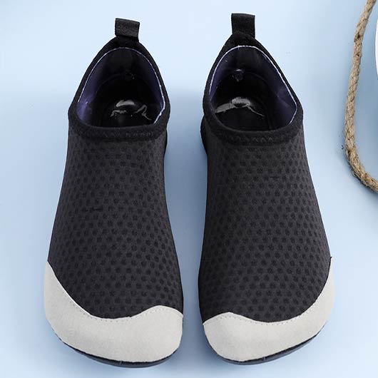 Black Patchwork Rubber Waterproof Water Shoes