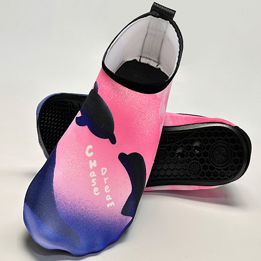 Marine Life Print Pink Waterproof Water Shoes