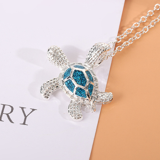 Turtle Design Silvery White Alloy Necklace