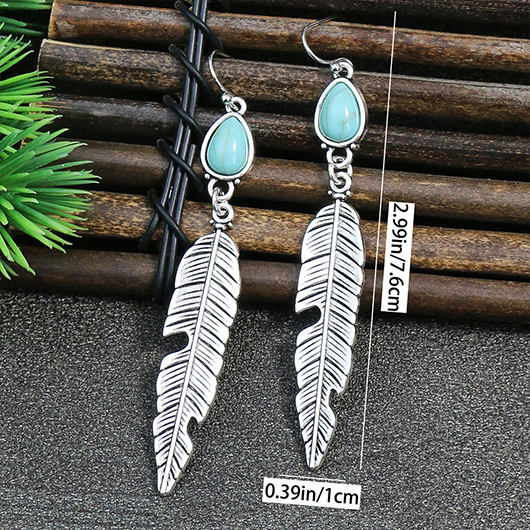 Silvery White jewelry,Silvery White Feathers Design Alloy Earrings