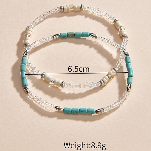 Mint Green jewelry,Geometric jewelry,Geometric Mint Green Beaded Bohemian Anklets