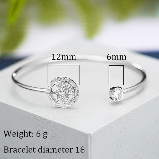 Silvery White jewelry,Plants jewelry,Silvery White Metal Leaves Plants Bangle