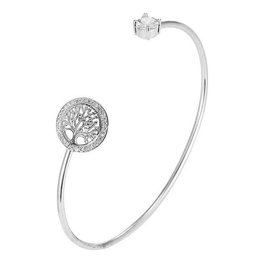 Silvery White jewelry,Plants jewelry,Silvery White Metal Leaves Plants Bangle