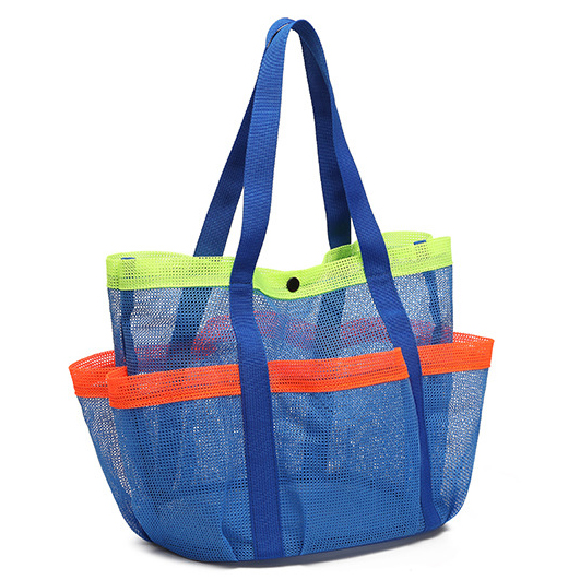 Denim Blue accessories,Contrast Color accessories,Mesh Denim Blue Open Shoulder Bag