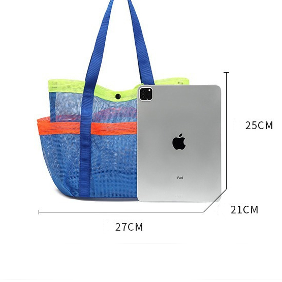 Denim Blue accessories,Contrast Color accessories,Mesh Denim Blue Open Shoulder Bag