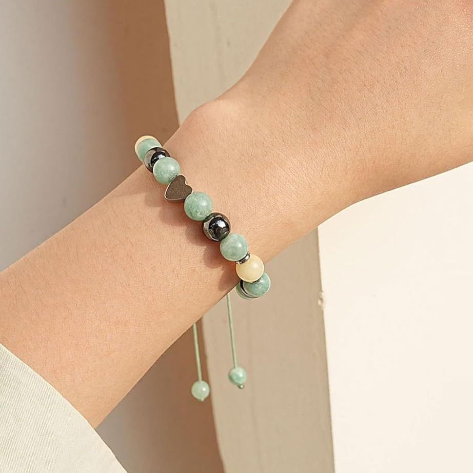 Mint Green jewelry,Heart Detail Adjustable Mint Green Bracelet