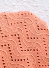 Orange tops,Plain Color tops,Tuck Stitch Orange Round Neck Short Sleeve T Shirt