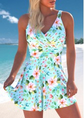 Surplice Mint Green Floral Print Tankini Set