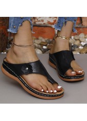 tongs noires à bout ouvert