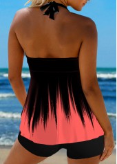 ROTITA Surplice Tie Back Coral Ombre Tankini Top-No Bottom