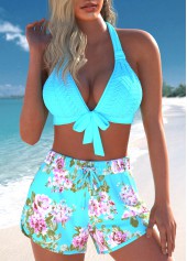 Rotita – Jacquard-Bikiniset mit Blumenmuster in Cyan
