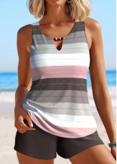 ROTITA Cut Out Multi Color Tankini Set