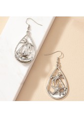 Silvery White jewelry,Plain Color jewelry,Silvery White Alloy Starfish Design Earrings