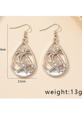 Silvery White jewelry,Plain Color jewelry,Silvery White Alloy Starfish Design Earrings
