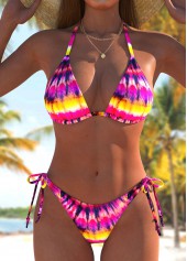 Rotita – Bikini-Set mit Schleife und Batikmuster in Pink