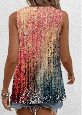 Multi Color tops,Ombre tops,ROTITA Cut Out Ombre Multi Color Sleeveless Tank Top
