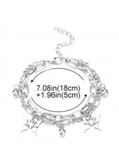 Silvery White jewelry,Butterfly Layered Chain Silvery White Alloy Anklet