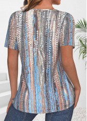 Neon Blue tops,Dot tops,Striped tops,Geometric tops,ROTITA Circular Ring Polka Dot Neon Blue T Shirt