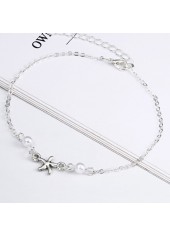 Silvery White jewelry,Animal Print jewelry,Silvery White Alloy Animal Starfish Anklet