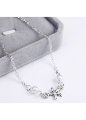 Silvery White jewelry,Animal Print jewelry,Silvery White Alloy Animal Starfish Anklet