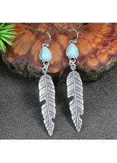 Silvery White jewelry,Silvery White Feathers Design Alloy Earrings