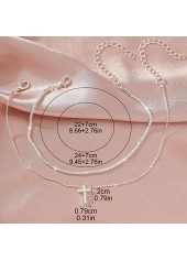 Silvery White jewelry,Cross Silvery White Alloy Anklets Set