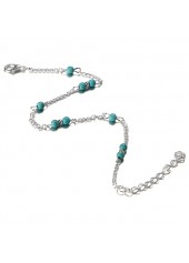 Mint Green jewelry,Geometric jewelry,Mint Green Alloy Turquoise Beaded Anklet