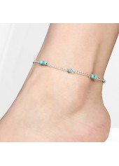 Mint Green jewelry,Geometric jewelry,Mint Green Alloy Turquoise Beaded Anklet