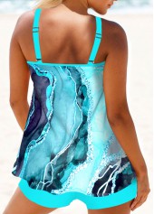 Mint Green swimwear,Marble swimwear,ROTITA Circular Ring Mint Green Marble Print Tankini Set