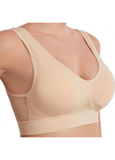 Skin Color intimates,Plain Color intimates,Scoop Neck Skin Color Sports Bra