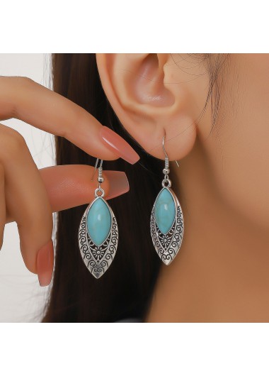 Mint Green jewelry,Mint Green Hollow Retro Alloy Earrings