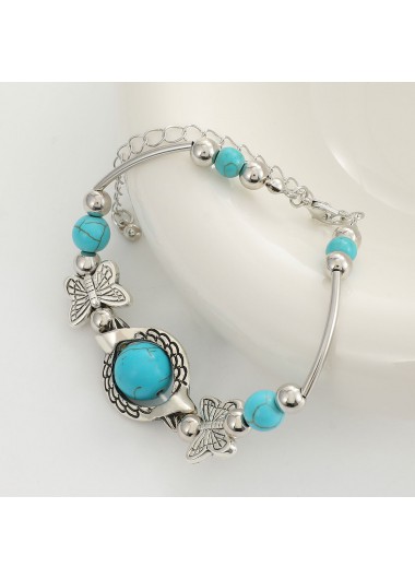 Mint Green jewelry,Animal Print jewelry,Butterfly Design Mint Green Alloy Bracelet