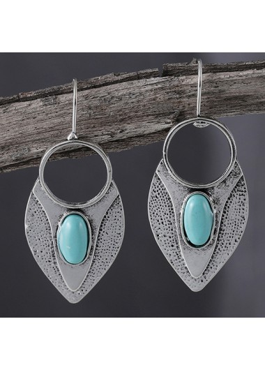 Mint Green jewelry,Silver jewelry,Contrast Color jewelry,Mint Green Alloy Teardrop Design Earrings