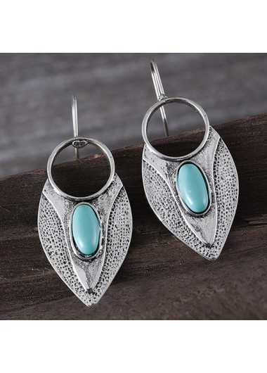 Mint Green jewelry,Silver jewelry,Contrast Color jewelry,Mint Green Alloy Teardrop Design Earrings