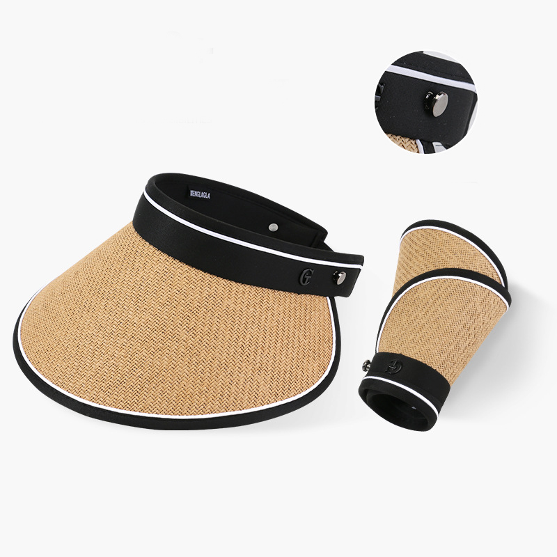 Light Camel accessories,Black accessories,Contrast Color accessories,Light Camel Weave Design Sun Hat