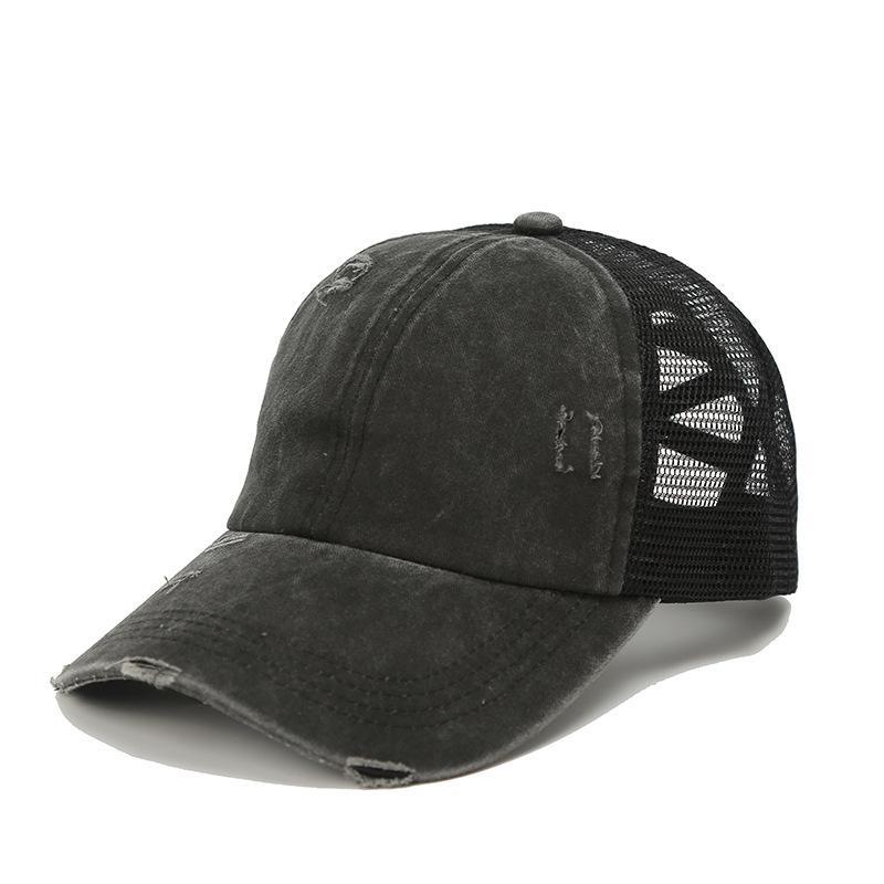 Black accessories,Plain Color accessories,Black Mesh Patchwork Design Baseball Cap