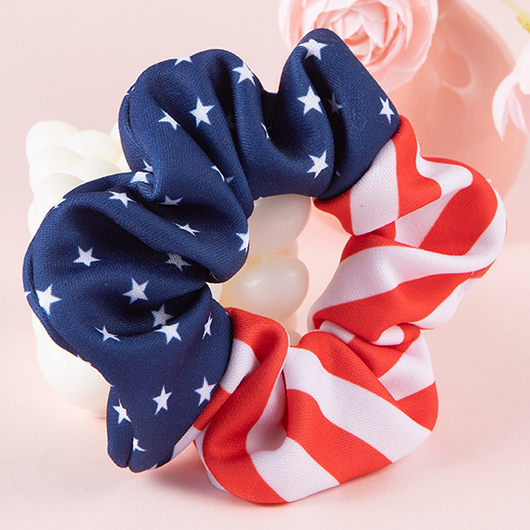 American Flag Hair Accessory Red Scrunchie