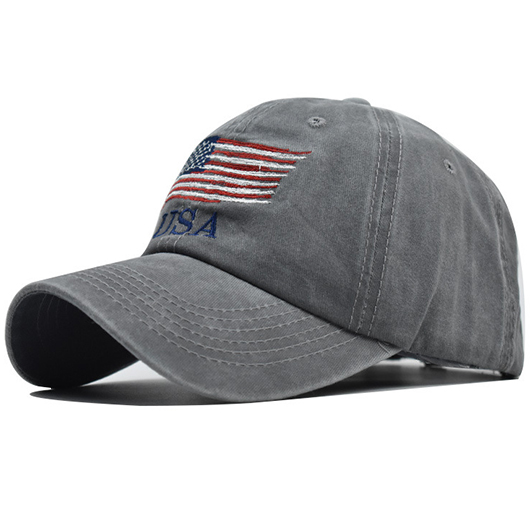 American Flag Dark Grey Hat Baseball Cap