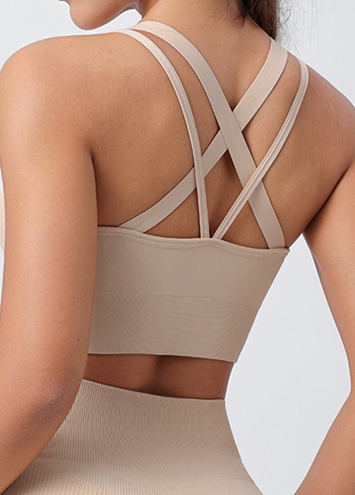 Skin Color intimates,Plain Color intimates,Scoop Neck Skin Color Sports Bra