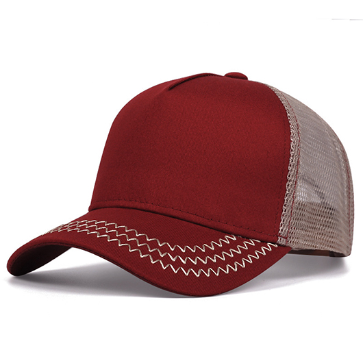 Deep Red Mesh Hat Baseball Cap