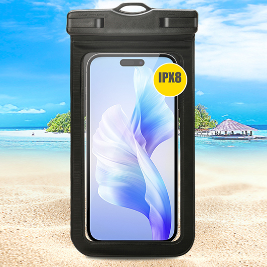 Transparent Waterproof Black One Size Phone Case