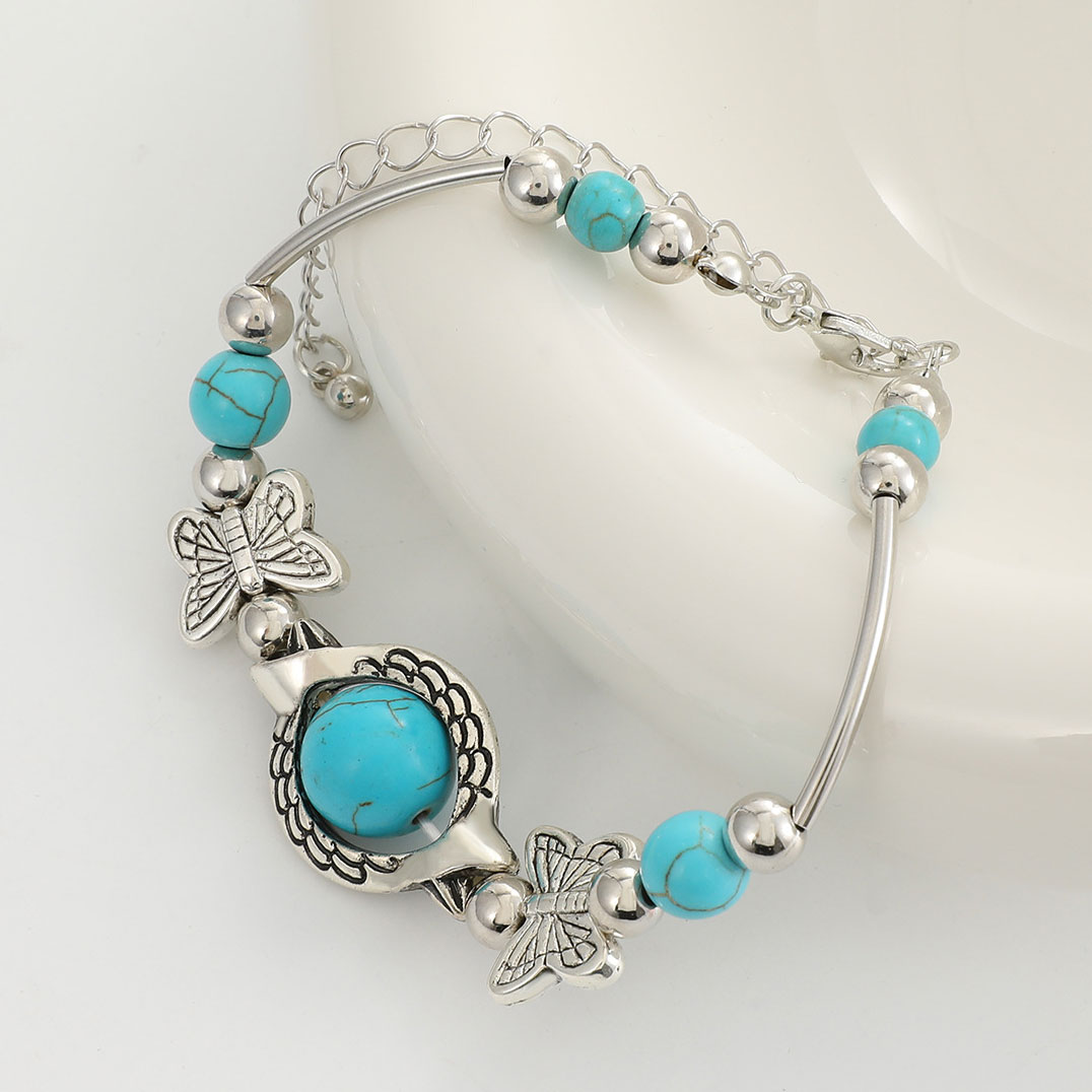 Mint Green jewelry,Animal Print jewelry,Butterfly Design Mint Green Alloy Bracelet