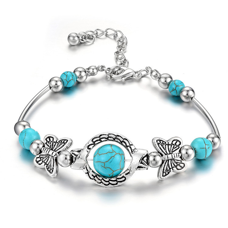 Mint Green jewelry,Animal Print jewelry,Butterfly Design Mint Green Alloy Bracelet