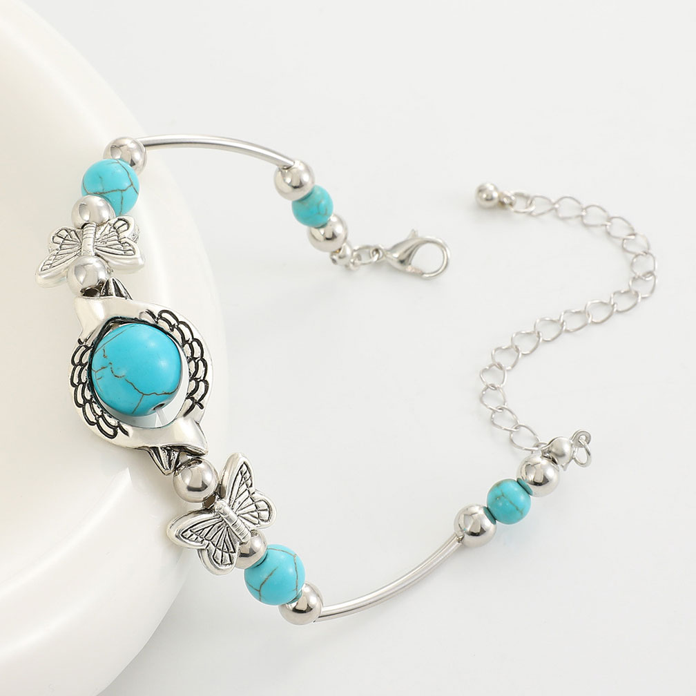 Mint Green jewelry,Animal Print jewelry,Butterfly Design Mint Green Alloy Bracelet