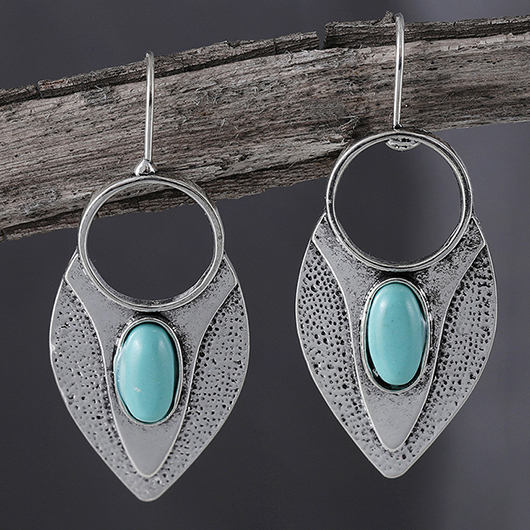 Mint Green jewelry,Silver jewelry,Contrast Color jewelry,Mint Green Alloy Teardrop Design Earrings