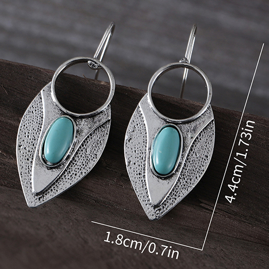 Mint Green jewelry,Silver jewelry,Contrast Color jewelry,Mint Green Alloy Teardrop Design Earrings