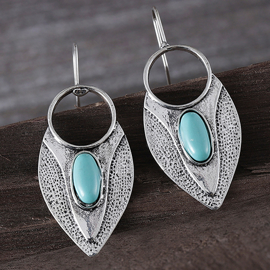 Mint Green jewelry,Silver jewelry,Contrast Color jewelry,Mint Green Alloy Teardrop Design Earrings