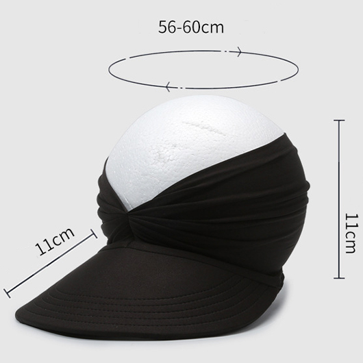Black accessories,Plain Color accessories,Black Cutout Design Ruched Visor Hat